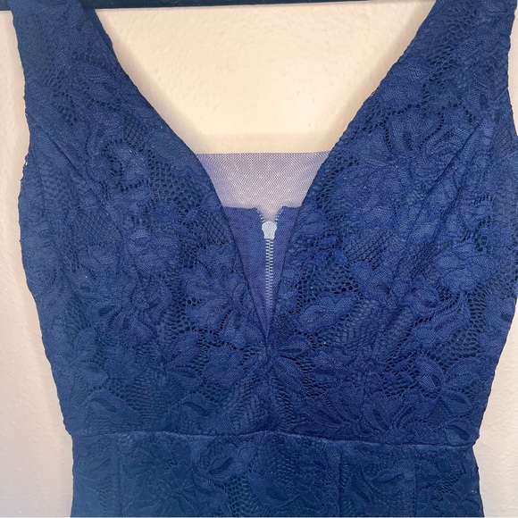 🥀 Women's Junior Crystal Doll Navy Blue Dress - Picture 4 of 12